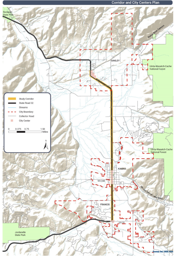 The study route for the SR 32 Project.